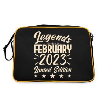 Born in February 2023. Birthday gift. - Retro Bag - black/gold - Back