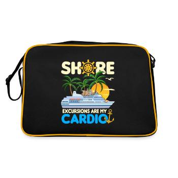 Kreuzfahrt Schiff | Kreuzfahrtreise Meer Geschenke - Retro Tasche - Schwarz/Gold - Hinten