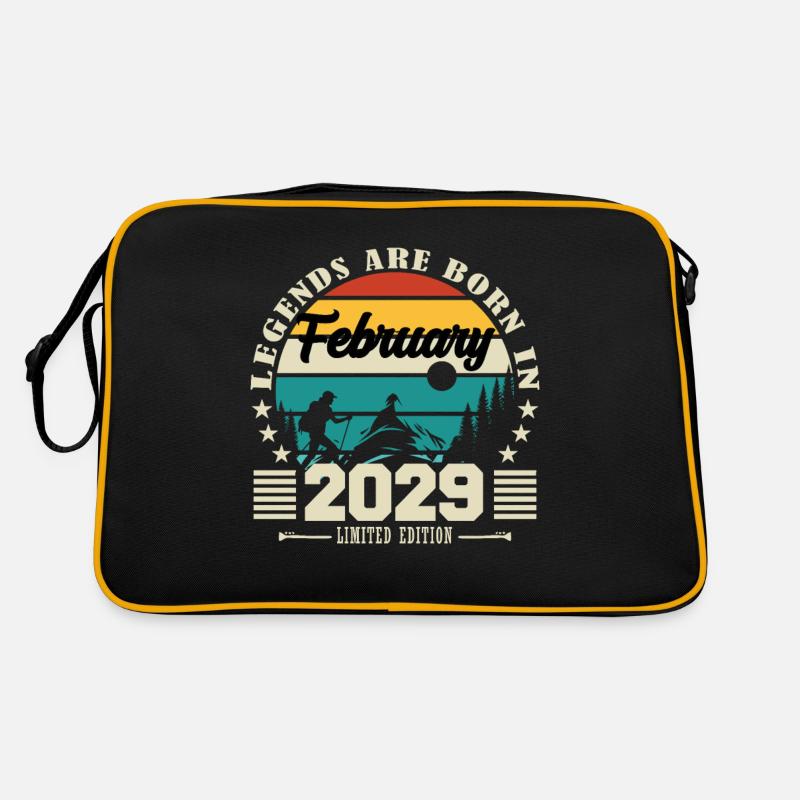 février 2029. Cadeau d'anniversaire février 2029. Sac Retro