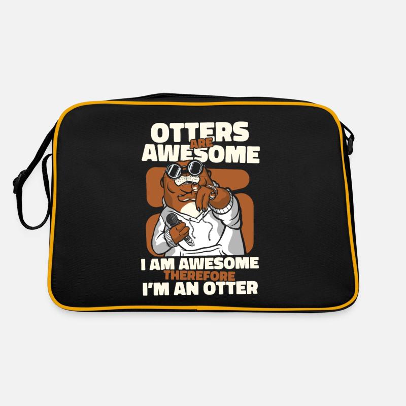 Otter Seeotter - Retro Tasche - Schwarz/Gold
