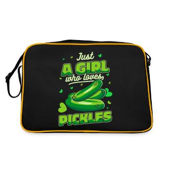 Cucumber Cucumber Cucumber Cucumber Food Dill - Retro Bag - black/gold - Back