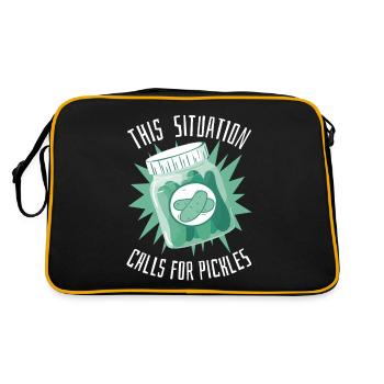Cucumber Cucumber Cucumber Cucumber Food Dill - Retro Bag - black/gold - Back