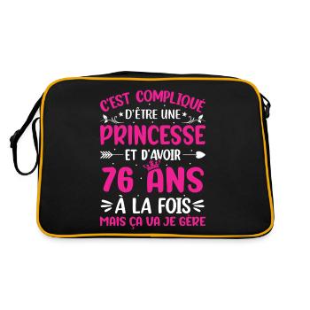 Une princesse et d'avoir 76 ans - Sac Retro - noir/or - Dos