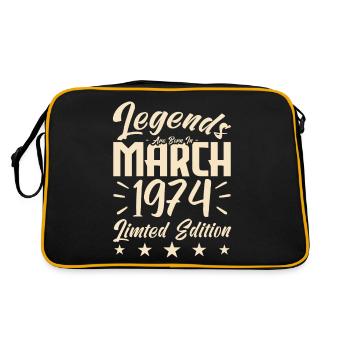 Naissance En Mars 1974. Cadeau d'anniversaire mars - Sac Retro - noir/or - Dos