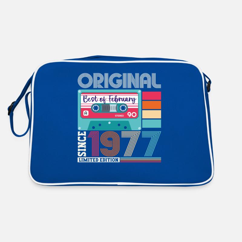 Février Né en 1977 46e anniversaire cassette Sac Retro