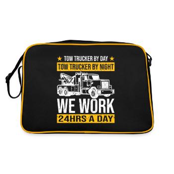 Tow truck | Tow Truck Car Breakdown Gifts - Retro Bag - black/gold - Back