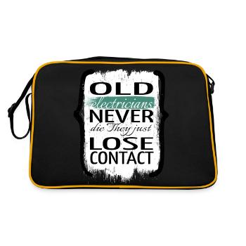 electrician beer coffee bday birthday funny - Retro Tasche - Schwarz/Gold - Hinten