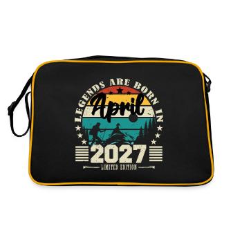 April 2027 Geburtstagsgeschenk April 2027. April - Retro Tasche - Schwarz/Gold - Hinten