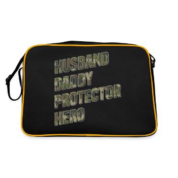 Ehemann Und Papa - Retro Tasche - Schwarz/Gold - Hinten