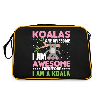 Koalas are awesome i'm awesome therefore - Retro Tasche - Schwarz/Gold - Hinten