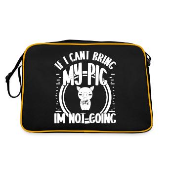 Si je ne peux pas amener mon cochon, je ne suis pas coinc - Sac Retro - noir/or - Dos
