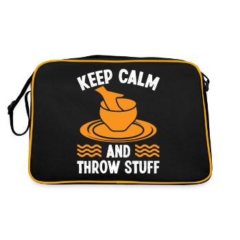 Keep Calm and throw Stuff - Retro Bag - black/gold - Back