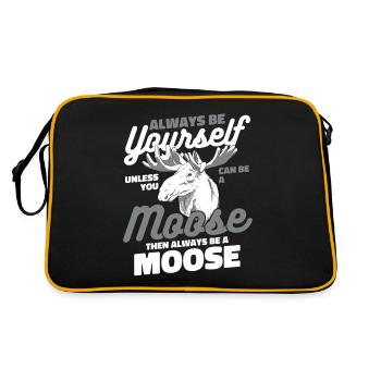 Moose Moose Deer Animal - Retro Bag - black/gold - Back