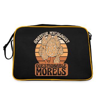 Mushroom Mushrooms Funghi Mushroom - Retro Bag - black/gold - Back