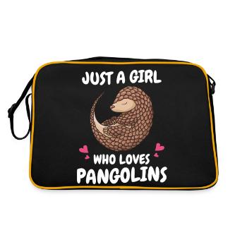 Pangolin, animal : pangolins en voie de disparition Ar - Sac Retro - noir/or - Dos