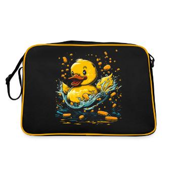 Rubber ducks bathroom Yellow duck - Retro Bag - black/gold - Back