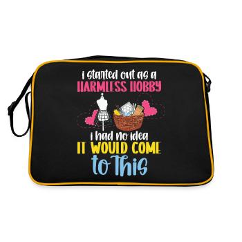 I starts out as a harmless hobby, - Retro Bag - black/gold - Back