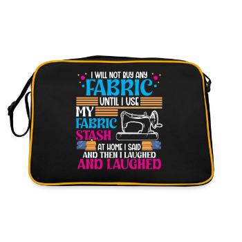 Je n’achèterai pas de tissu tant que je n’utiliserai pas - Sac Retro - noir/or - Dos