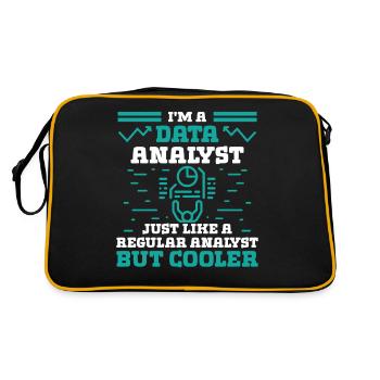 I'm a Data Analyst just like a regular - Retro Bag - black/gold - Back