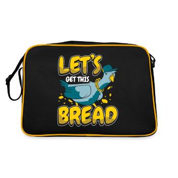 Taube Tauben Tier Vogel - Retro Tasche - Schwarz/Gold - Hinten
