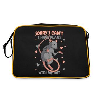 Rat animal Rat rongeur - Sac Retro - noir/or - Dos