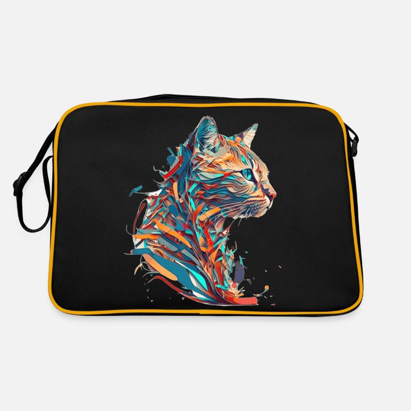 Visage d’un beau chaton comme un chat en couleur Sac Retro