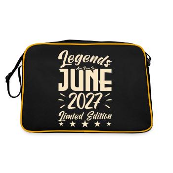Geboren Juni 2027 Geburtstagsgeschenk 2027. - Retro Tasche - Schwarz/Gold - Hinten