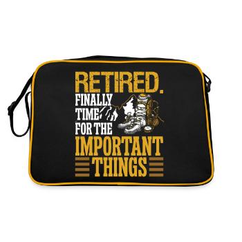 Retired finally Time for the important - Retro Bag - black/gold - Back