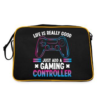 Life is really good just add a Gaming - Retro Bag - black/gold - Back