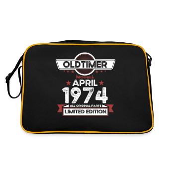 49th birthday man Oldtimer April born 1974 - Retro Bag - black/gold - Back