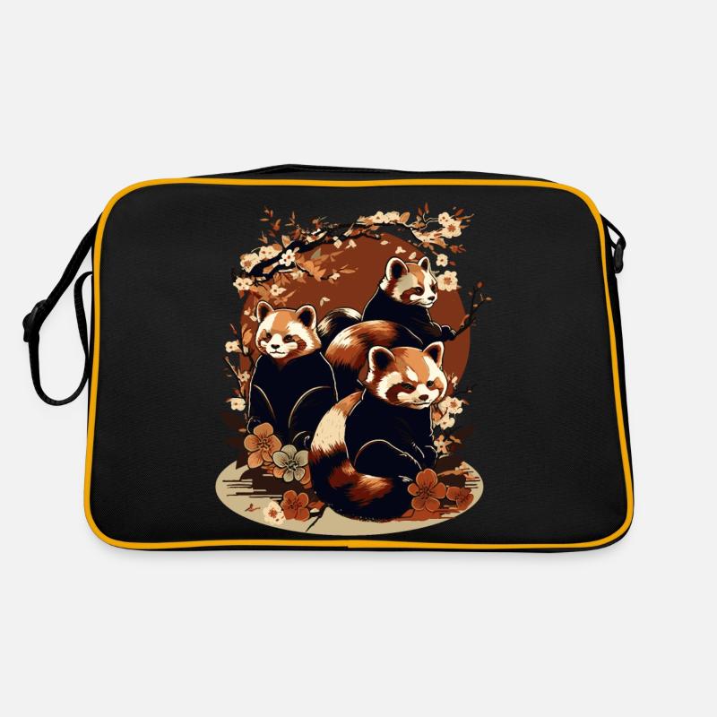 Roter Panda 1 - Retro Tasche - Schwarz/Gold