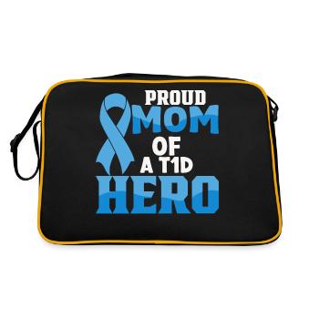 Diabetes Awareness Blue Diabetes Band Diabetes - Retro Bag - black/gold - Back