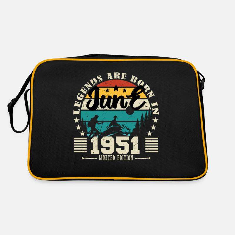 Juni 1951. Geburtstagsgeschenk Juni 1951. Juni. - Retro Tasche - Schwarz/Gold