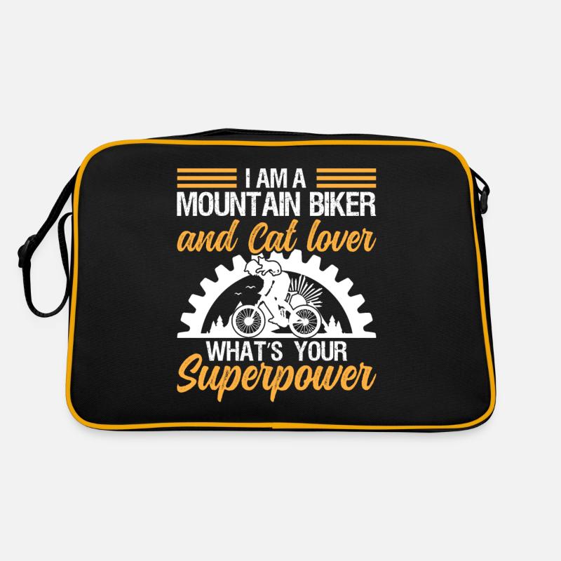 I'm a Mountain Biker and Cat lover Retro Bag