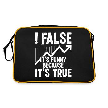 False it's funny because it's true - Retro Bag - black/gold - Back