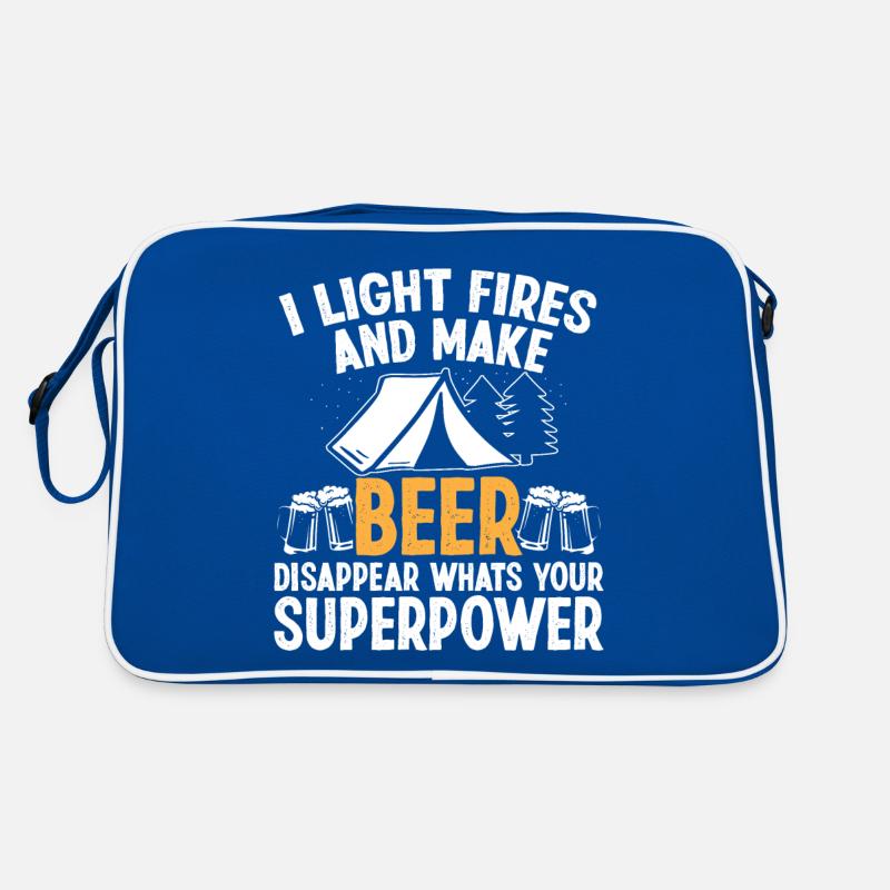 I light Fires and make Beer disappear Retro Tasche