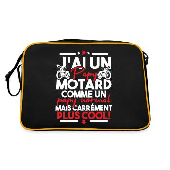 J ai un papy motard comme un papy normal - Sac Retro - noir/or - Dos