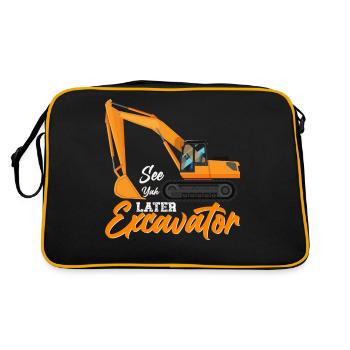 Pelle Pilote Pelle Permis de conduire Pelle rétro - Sac Retro - noir/or - Dos