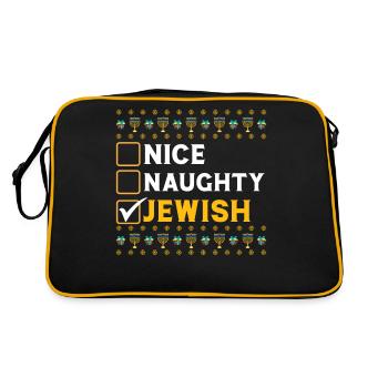 Chanukka Hanukka Dreidel Jüdisches Fest - Retro Tasche - Schwarz/Gold - Hinten