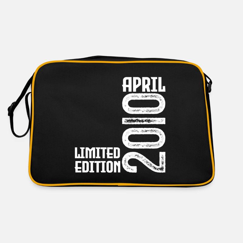 Geschenk April 2010. Geburtstag April 2010. April. - Retro Tasche - Schwarz/Gold