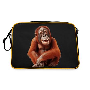 The orangutan is our dear relatives - Retro Bag - black/gold - Back