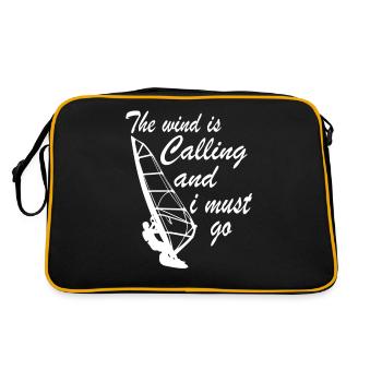 Windsurfer - The wind is calling I must go - Retro Bag - black/gold - Back
