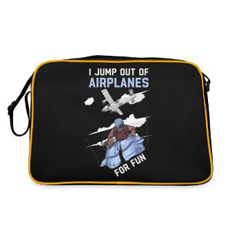 Je saute des avions pour m’amuser en parachutisme - Sac Retro - noir/or - Dos
