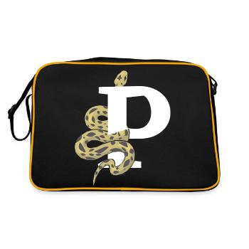 Letter p snake - Retro Bag - black/gold - Back