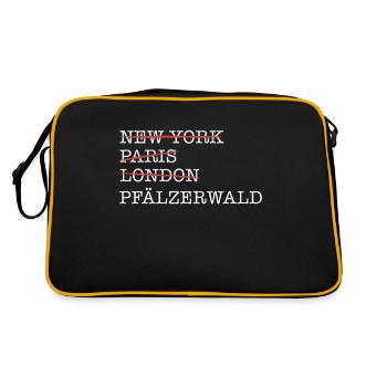 Pfalz Pfälzer Rheinland Pfalz - Retro Tasche - Schwarz/Gold - Hinten