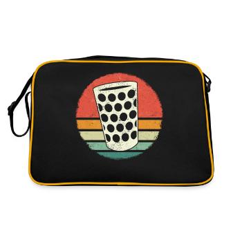 Pfalz Pfälzer Rheinland Pfalz - Retro Tasche - Schwarz/Gold - Hinten