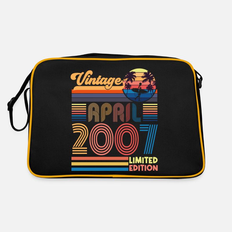 Geburtstag April 2007 April. April 2007 Geschenk. Retro Tasche