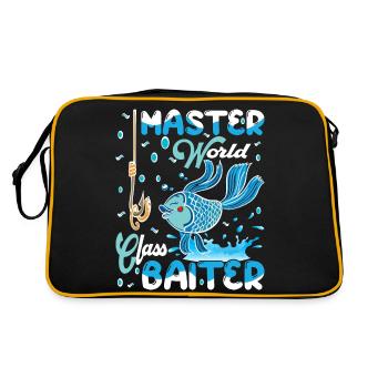 Meister Weltklasse-Baiter - Retro Tasche - Schwarz/Gold - Hinten