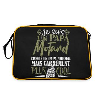 Je suis un Papa Motard Humour Moto Drole Motoriste - Sac Retro - noir/or - Dos