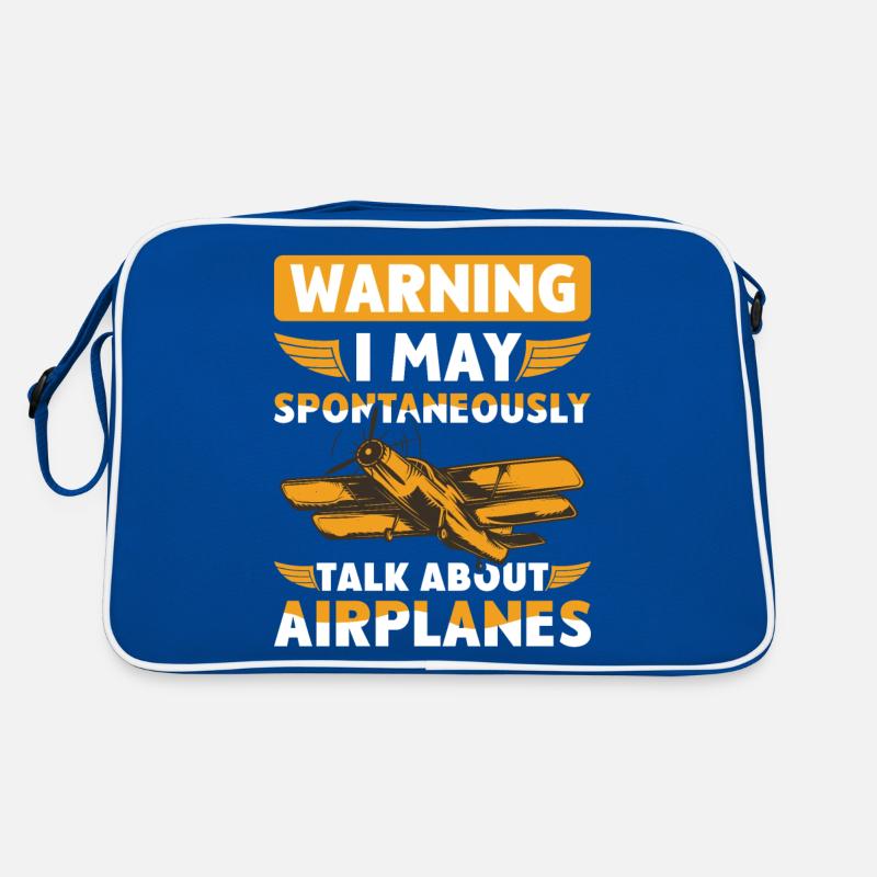 I Talk about Airplanes Retro Tasche